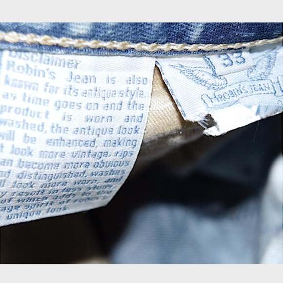 Real 100% Authentic ROBIN’S JEAN Men 30 or 33 - Picture 8 of 8